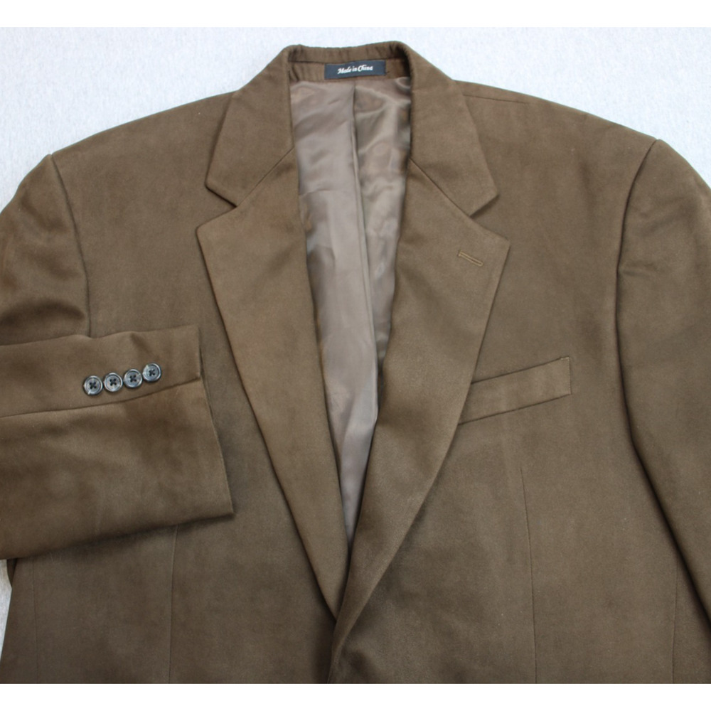 Lauren Ralph Lauren Blazer Mens 42L Brown Microfiber Faux-Suede Sports Jacket